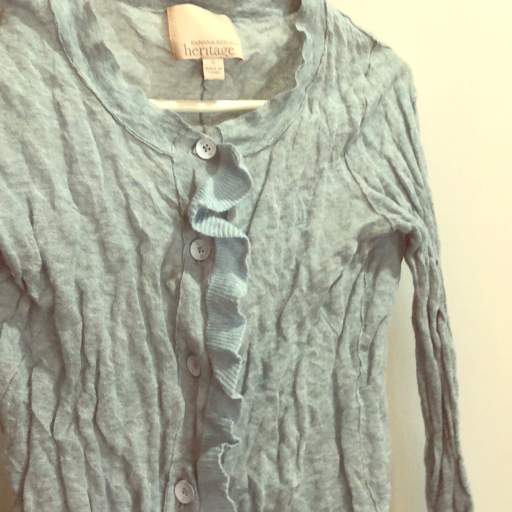banana republic heritage aqua crinkled cardigan